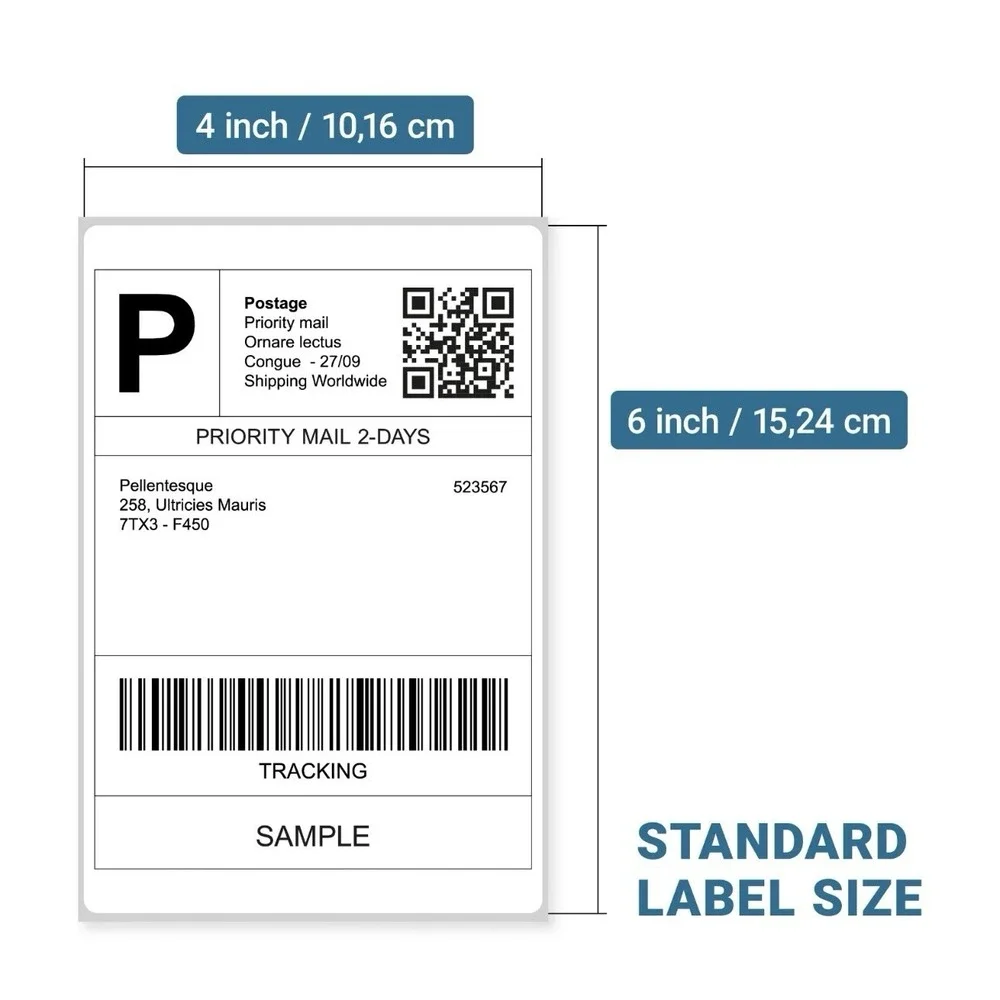 Shipping Labels Direct Thermal 4x6 with 500 Labels/Roll Rollo Zebra Printers